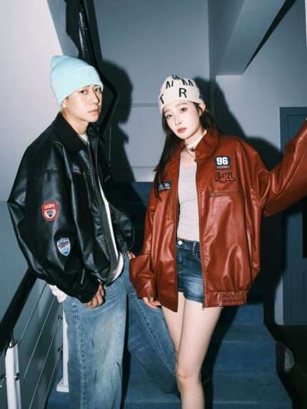 Oversized leather Unisex leather jacket