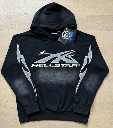 HELLSTAR Studios Racer Washed Hoodie – Black