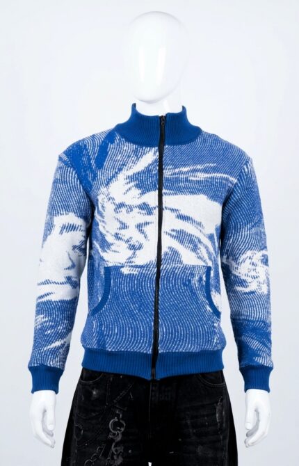 Graphic knit jacket